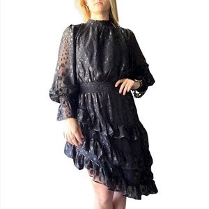 Asymmetrical Black Polka Dot dress